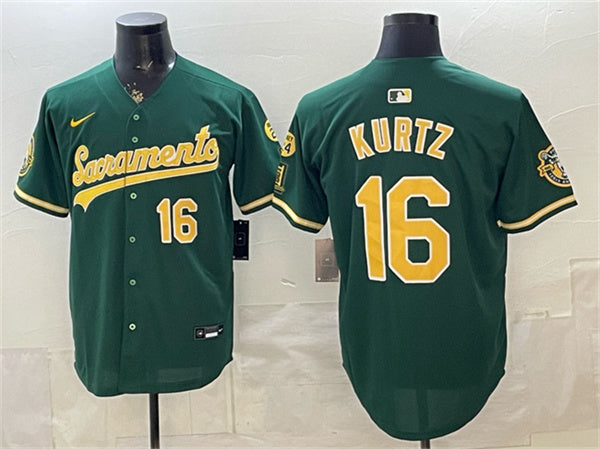 Nick Kurtz Oakland Athletics green Vapor jersey