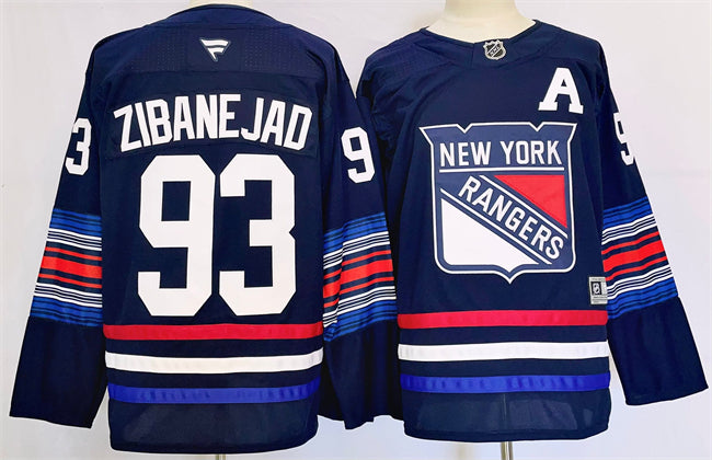 Mika Zibanejad New York Rangers navy jersey
