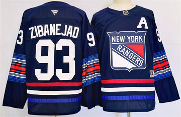 Mika Zibanejad New York Rangers navy jersey