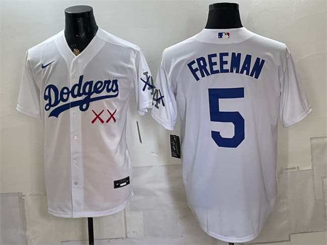 Freddie Freeman Los Angeles Dodgers white Vapor jersey