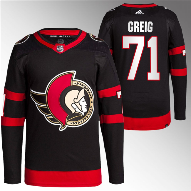 Ridly Greig Ottawa Senators black jersey