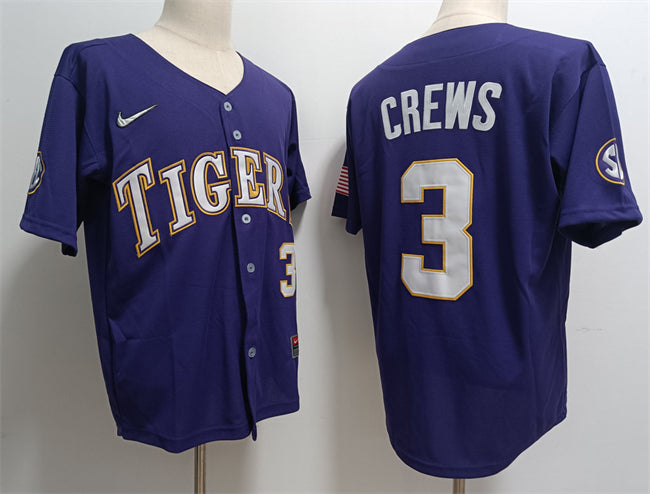 Dylan Crews LSU Tigers purple jersey