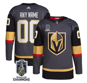 Custom Vegas Golden Knights gray jersey