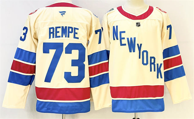 Matt Rempe New York Rangers beige Winter Classic jersey