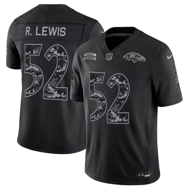 Ray Lewis Baltimore Ravens black Salute To Service jersey