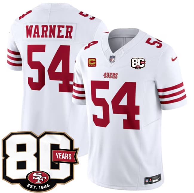 Fred Warner San Francisco 49ers white Vapor jersey