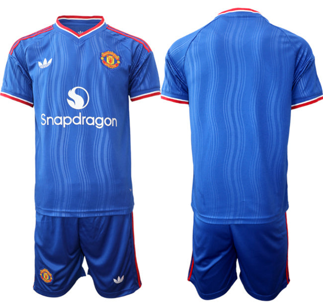 Custom Manchester United blue Away jersey
