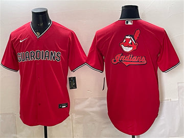 Team Big Logo Cleveland Guardians red jersey