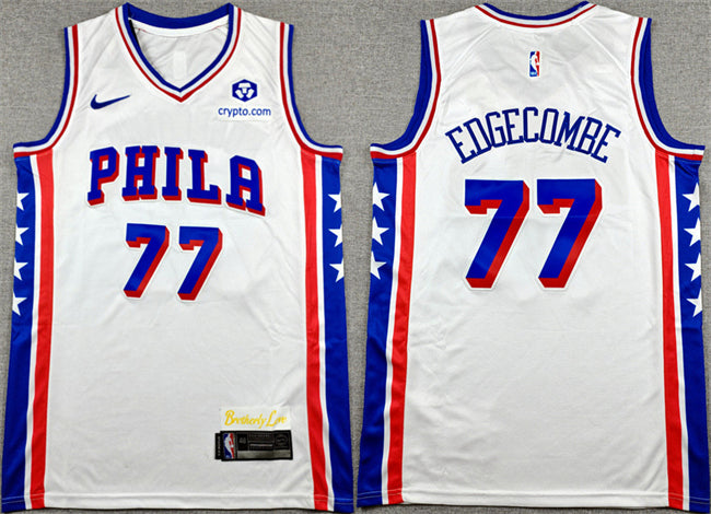 V. J. Edgecombe Philadelphia 76ers white jersey
