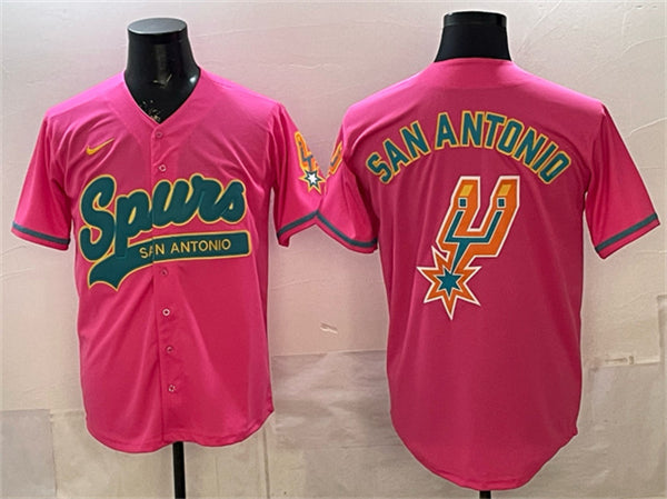 Team Big Logo San Antonio Spurs pink jersey