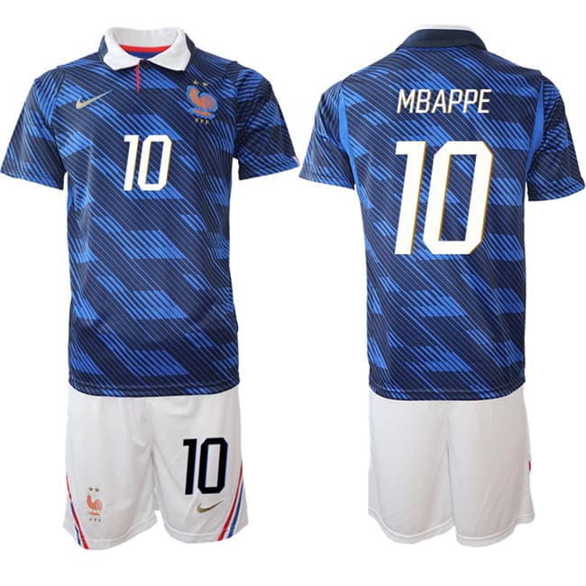Kylian Mbappé France National Team navy Home jersey