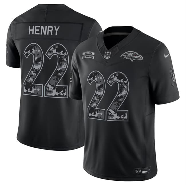 Derrick Henry Baltimore Ravens black Salute To Service jersey