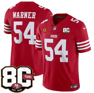 Fred Warner San Francisco 49ers red Vapor jersey