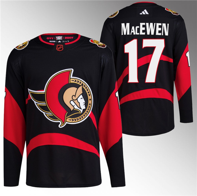 Zack MacEwen Ottawa Senators black Reverse Retro jersey