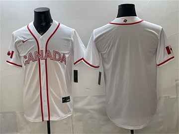 Custom Canada Baseball white Classic jersey