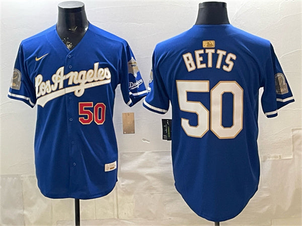 Mookie Betts Los Angeles Dodgers royal Gold Collection jersey