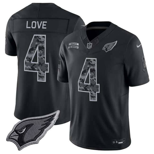 Jeremiyah Love Arizona Cardinals black Salute To Service jersey