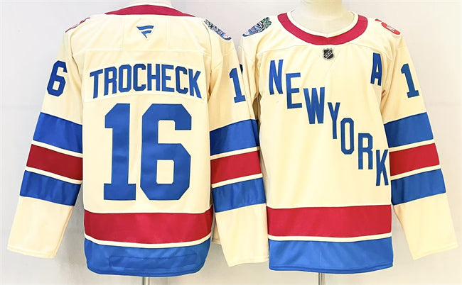 Vincent Trocheck New York Rangers beige Winter Classic jersey