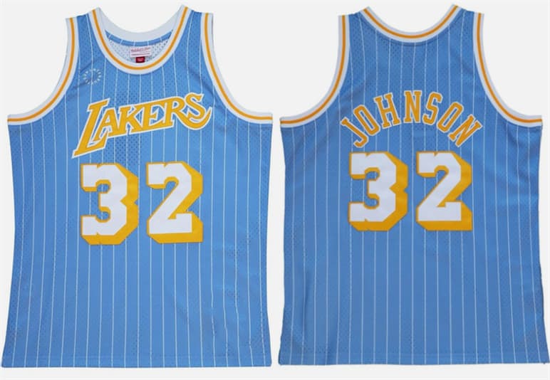 Magic Johnson Los Angeles Lakers blue jersey