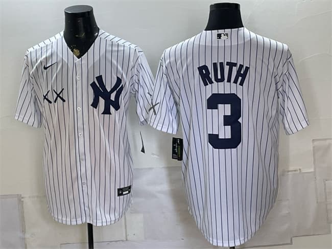 Babe Ruth New York Yankees white jersey