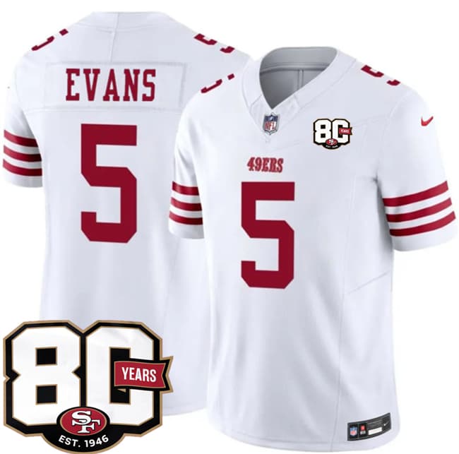 Mike Evans San Francisco 49ers white Vapor jersey