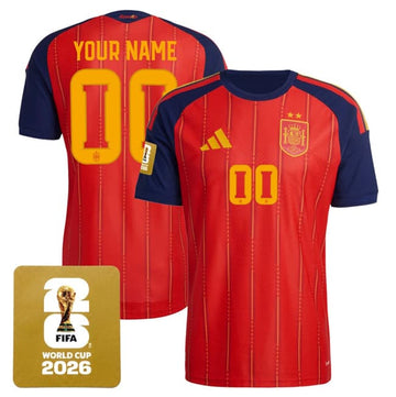 Custom Spain National Team red Home jersey
