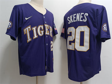 Paul Skenes LSU Tigers purple jersey