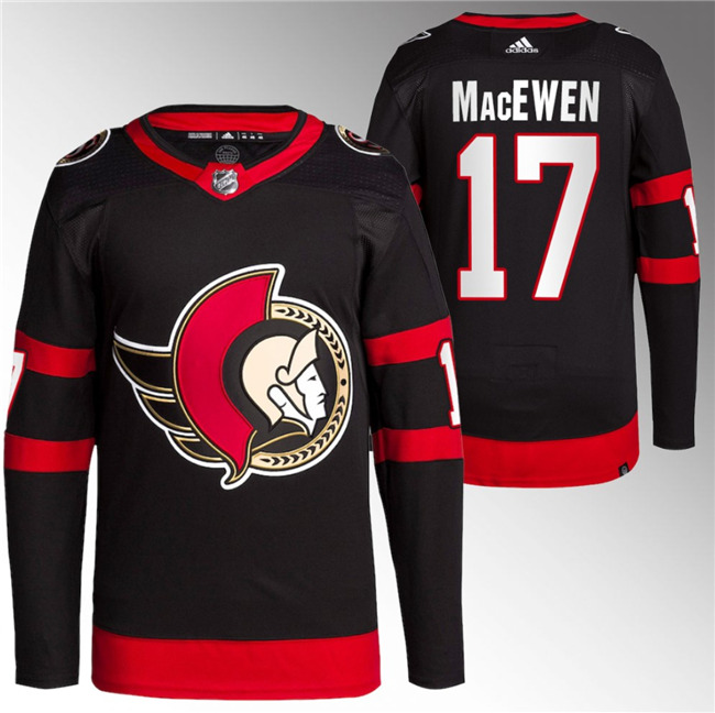 Zack MacEwen Ottawa Senators black jersey