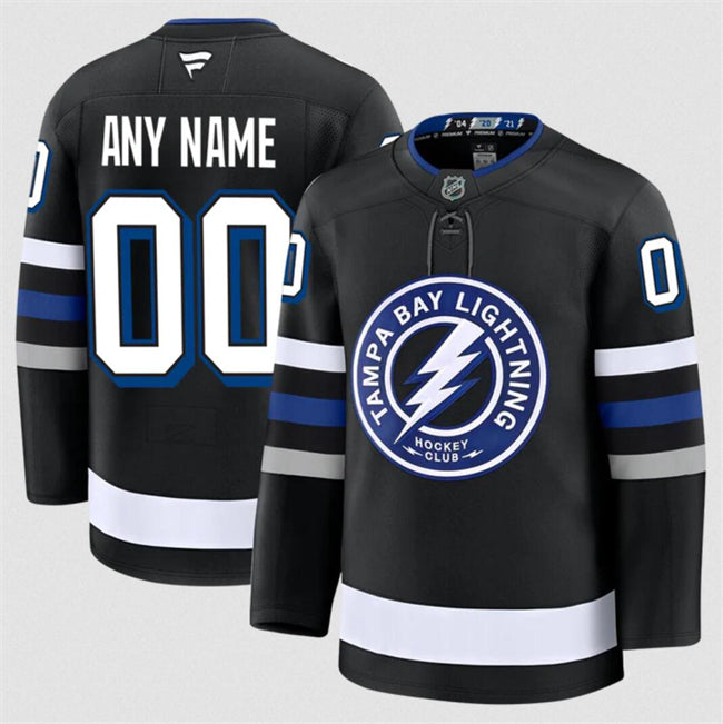 Custom Tampa Bay Lightning black Alternate jersey