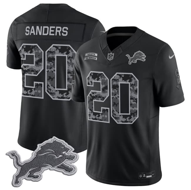 Barry Sanders Detroit Lions black Salute To Service jersey