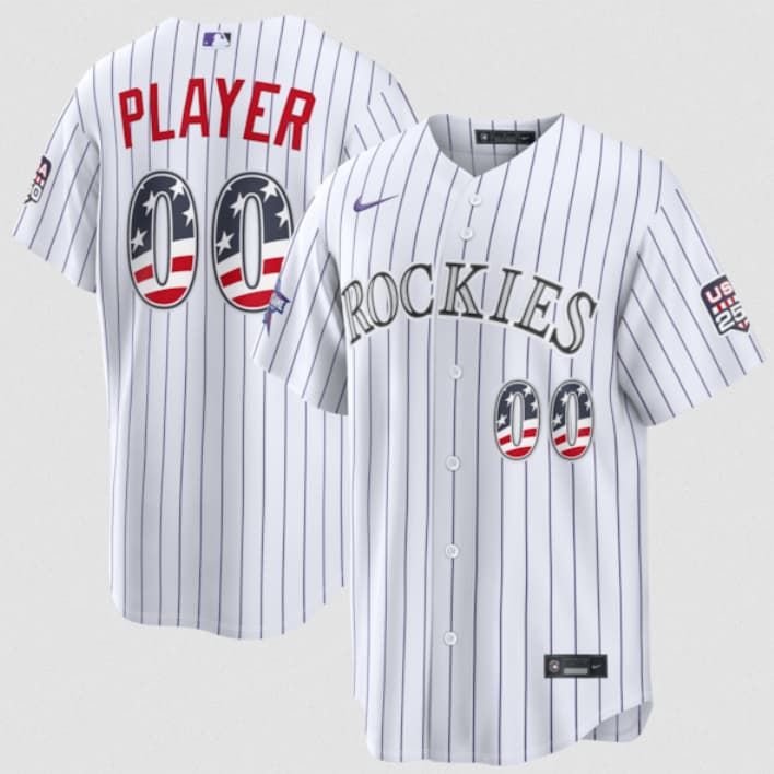 Custom Colorado Rockies white All-Star jersey