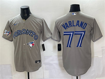 Louis Varland Toronto Blue Jays gray jersey