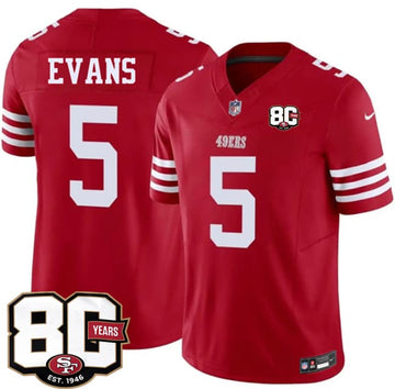 Mike Evans San Francisco 49ers red Vapor jersey