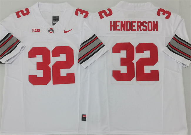 TreVeyon Henderson Ohio State Buckeyes white Limited jersey