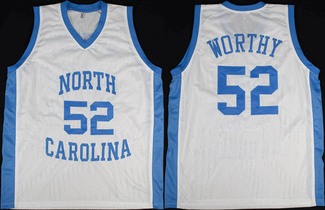 James Worthy North Carolina Tar Heels white Throwback jersey