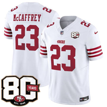 Christian McCaffrey San Francisco 49ers white Vapor jersey