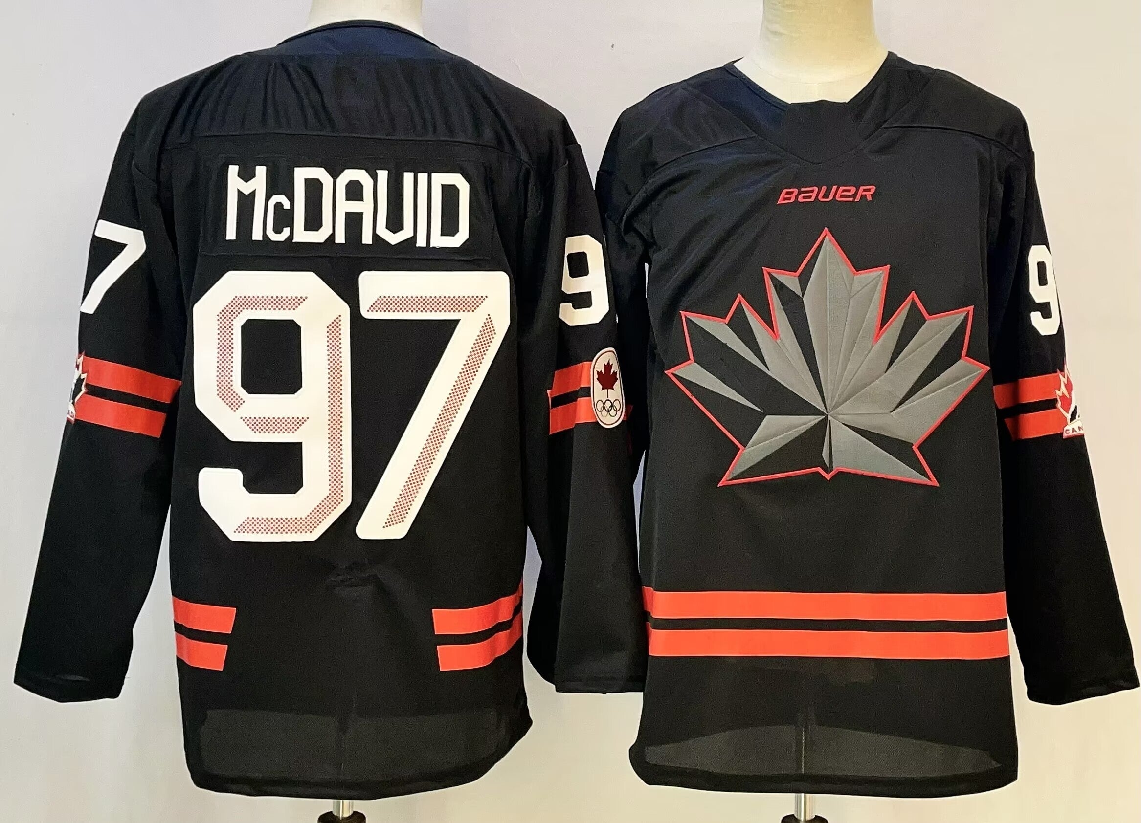 Custom Team Canada black jersey