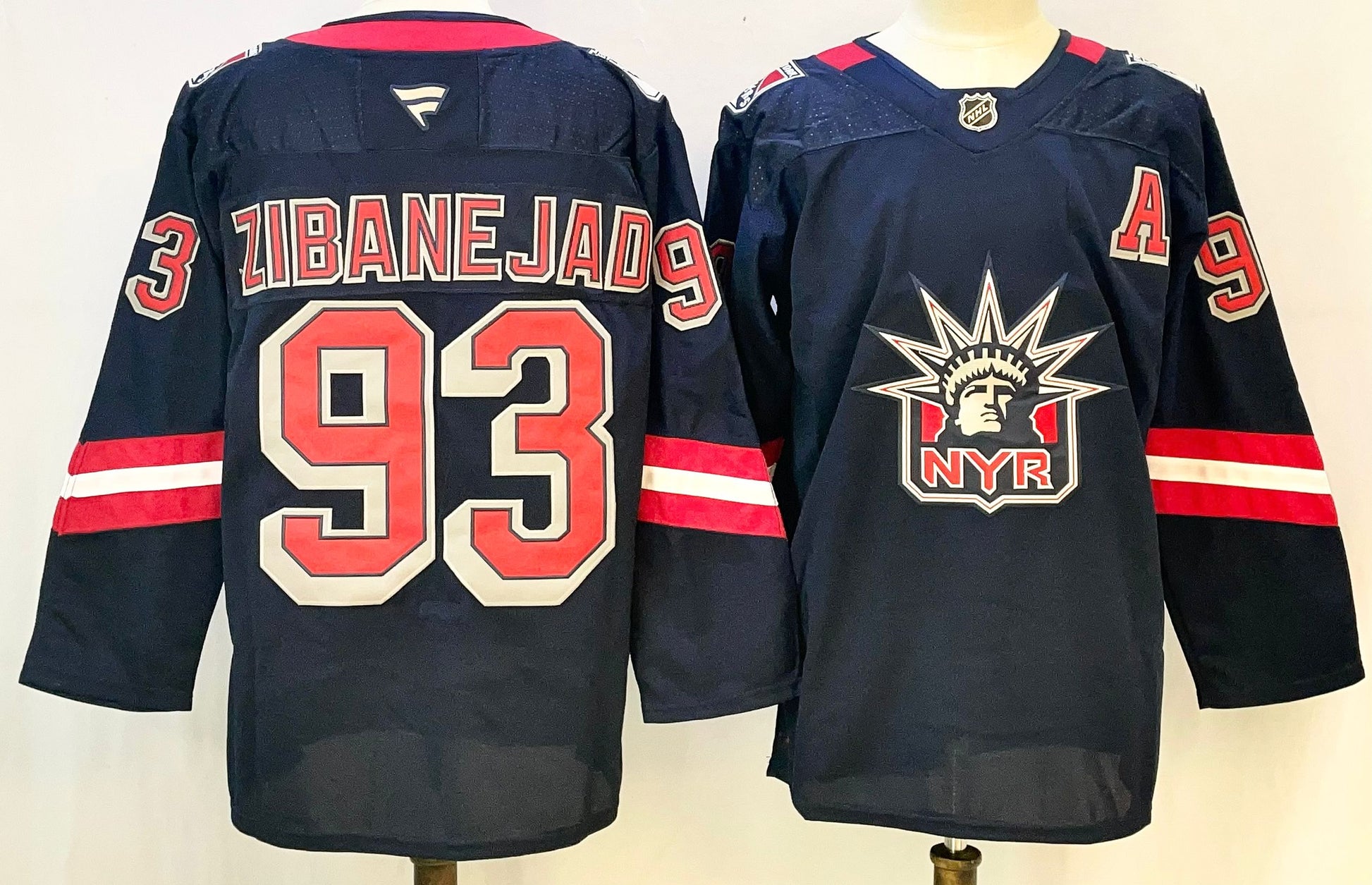 Mika Zibanejad New York Rangers navy Away jersey
