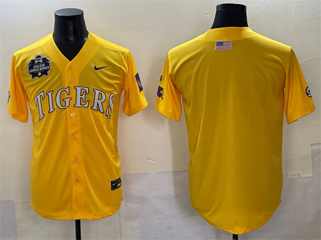 Custom LSU Tigers gold jersey