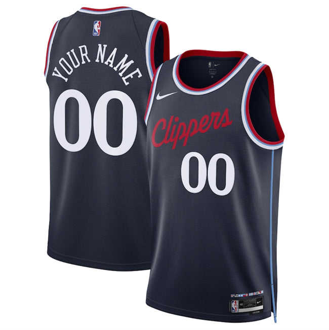 Custom Los Angeles Clippers navy jersey