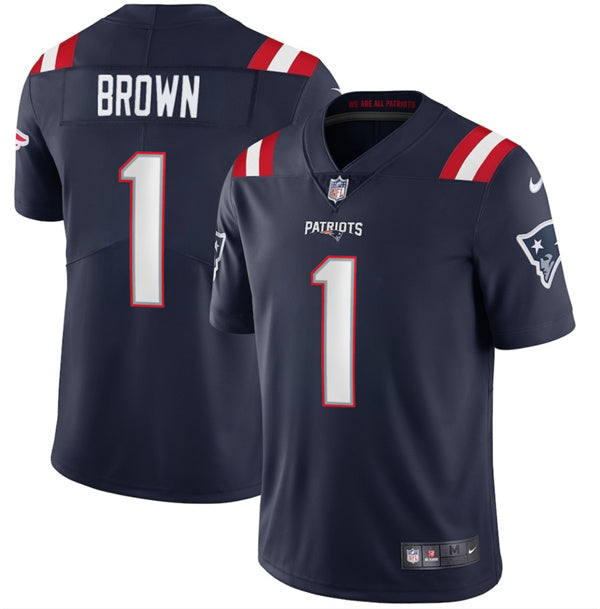 A.J. Brown New England Patriots navy Vapor jersey