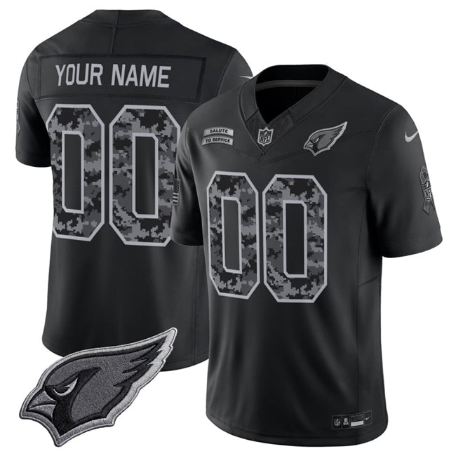 Custom Arizona Cardinals black Salute To Service jersey