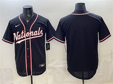 Custom Washington Nationals black Fashion jersey