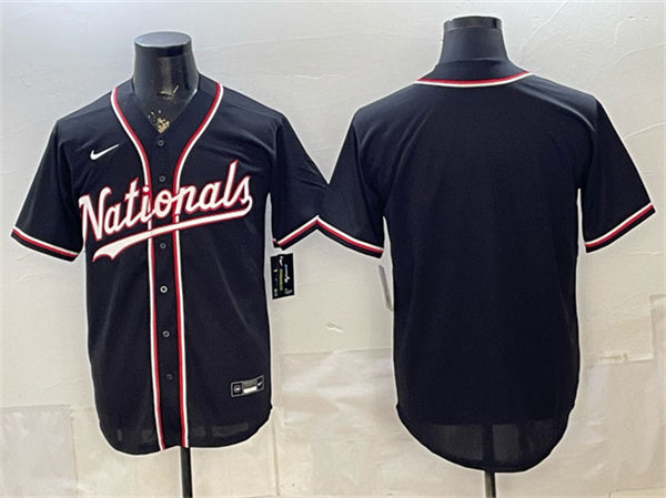 Custom Washington Nationals black Fashion jersey