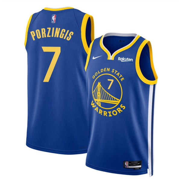 Kristaps Porzingis Golden State Warriors blue jersey