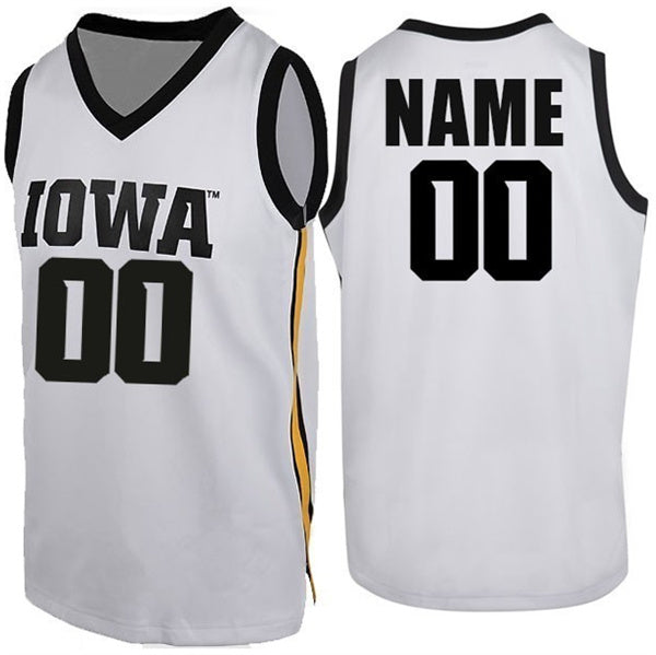 Custom Iowa Hawkeyes white jersey