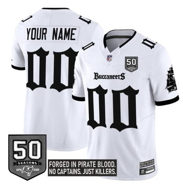 Custom Tampa Bay Buccaneers white Limited jersey