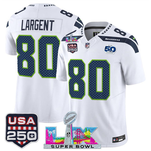 Steve Largent Seattle Seahawks white Vapor jersey