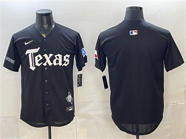 Custom Texas Rangers black Vapor jersey