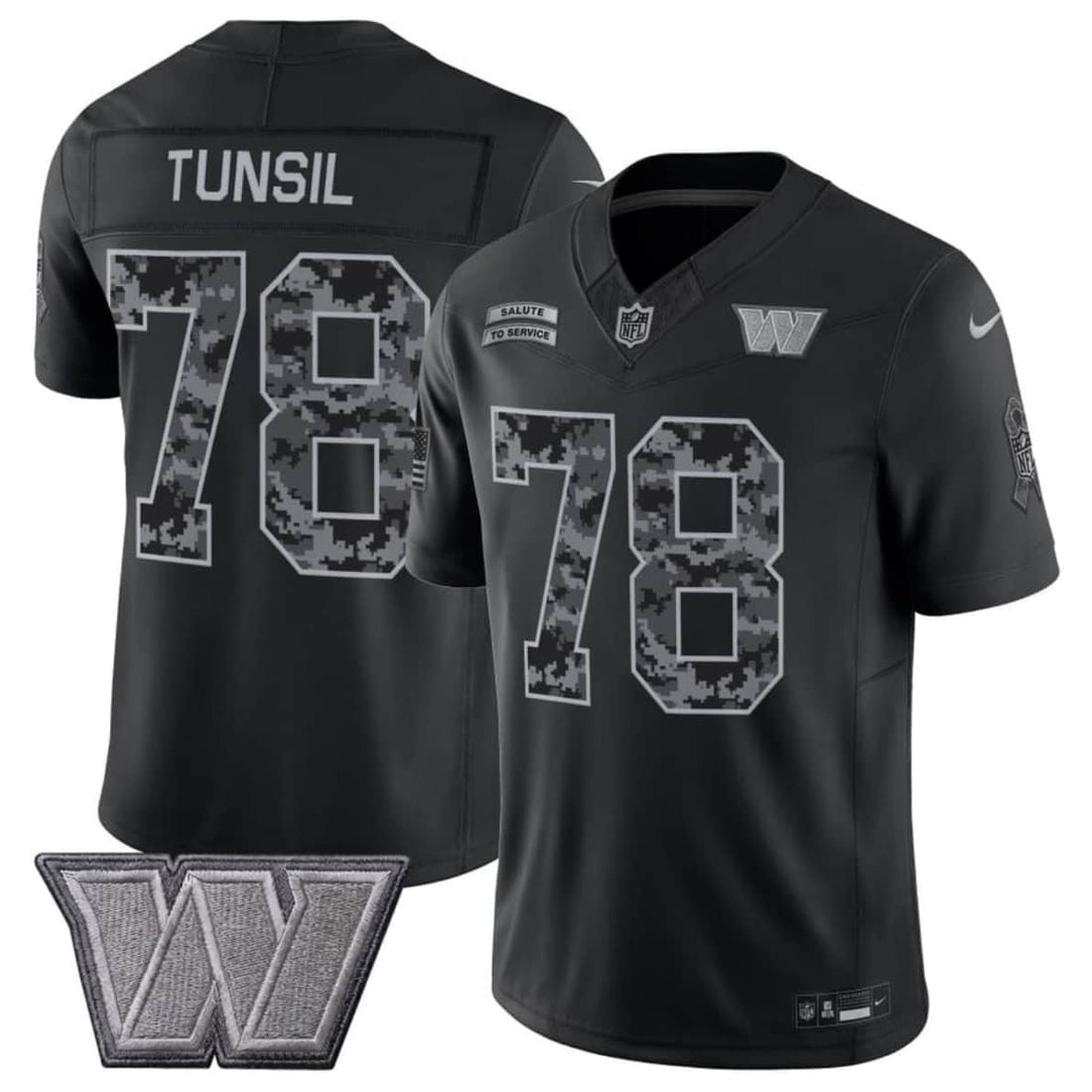 Laremy Tunsil Washington Commanders black Salute To Service jersey